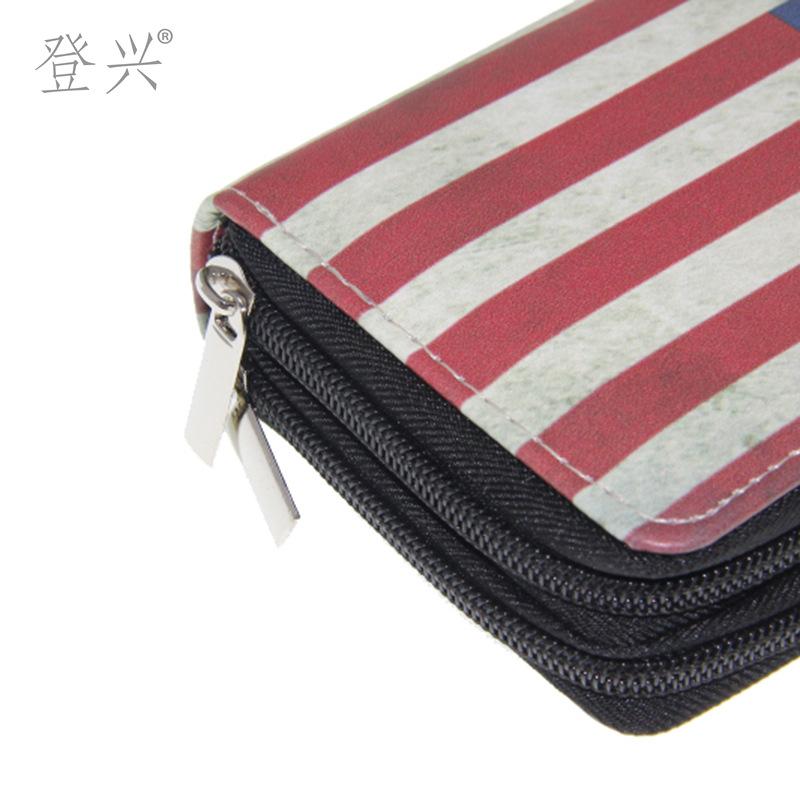 New PU Long Double Zipper Wallet, Card Bag Clutch Bag