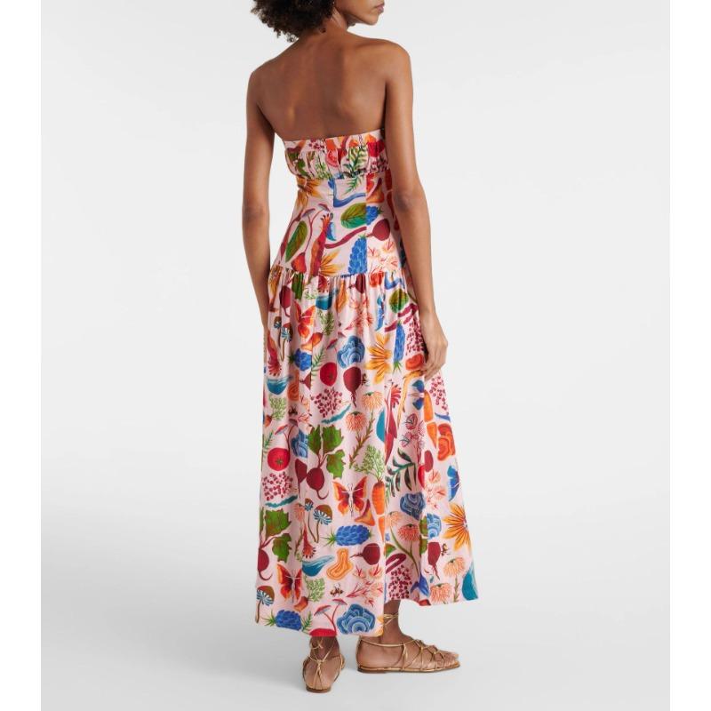 

Летние женские платья-футляры без рукавов с принтом через шею 3XL цветочный