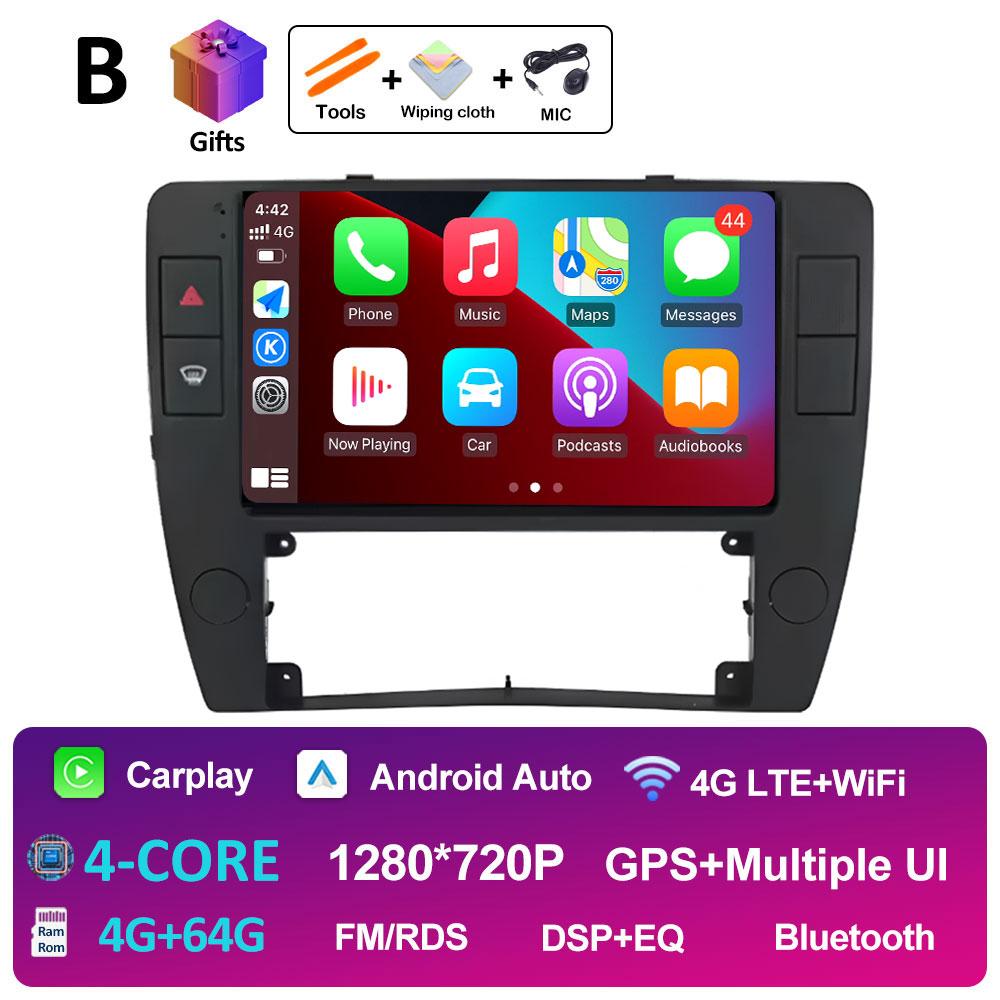 Sistem stereo wireless Carplay DSP pentru Volkswagen Passat B5 2000 2001 2002 2003 2004 2005 Android 14, ventilator de răcire, accesorii Bluetooth