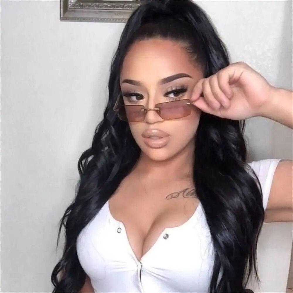 1PC Vintage Rectangle Sunglasses Luxury Gradient Eyewear Unisex Fashion Designer Sun Glasses UV400 Protection Eyeglasses