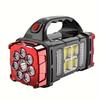 Solcelleladbar Lommelykt Høy Lumen Bærbar Arbeidslys 4 Moduser Powerbank Strømdisplay for Utendørs Camping Nødsituasjon