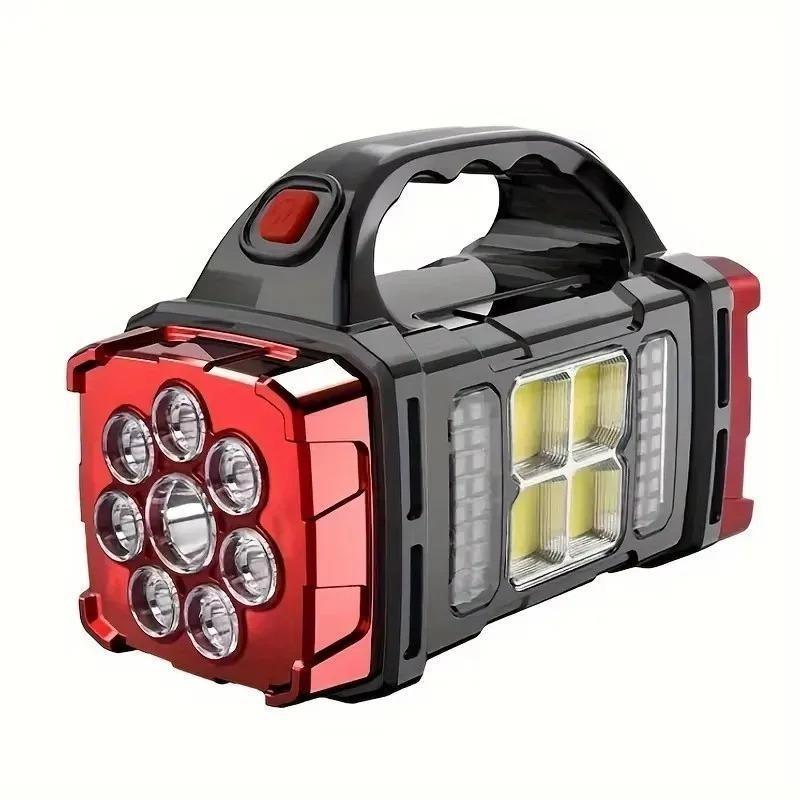 Solcelleladbar Lommelykt Høy Lumen Bærbar Arbeidslys 4 Moduser Powerbank Strømdisplay for Utendørs Camping Nødsituasjon