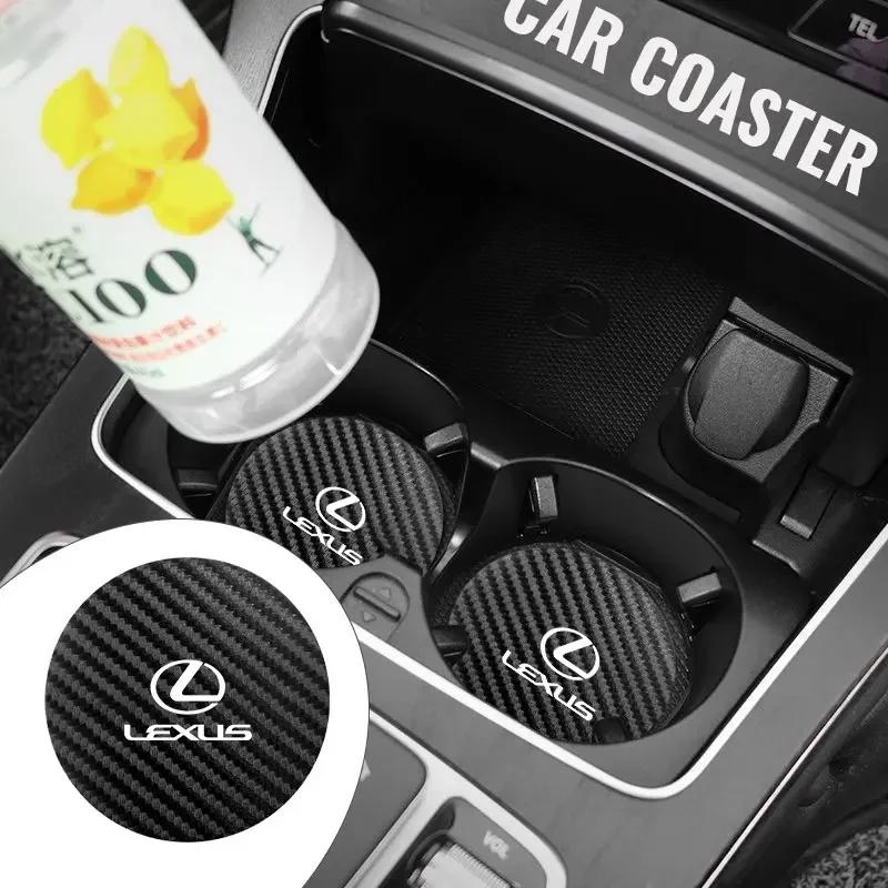 2026 Hot Interior Stickers For Lexus GX470 LS400 LX470 LX570 RC350 UX250h ES350 RX450h 2pcs Car Cup Holder Anti Slip Insert Coas