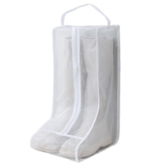 1Pc Boot Organizer Dust-proof Waterproof Space-saving Visible Handle Design Shoe Storage Pouch Household Supply