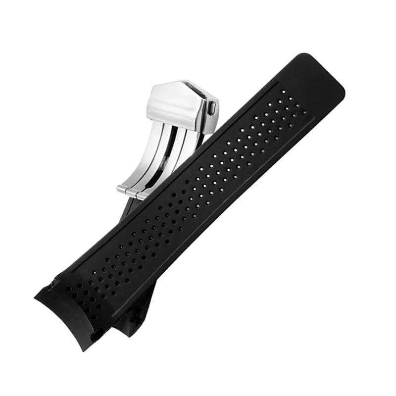 Classic Natural Rubber Watchband For TAG HEUER GRAND CARRERA Wristband Waterproof Sport Strap 22mm 24mm Soft Silicone Watch Bracelet