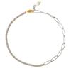 Splicing Chain Inlaid Zircon Freshwater Pearl Pendant Necklace Niche Design High-End Clavicle Chain