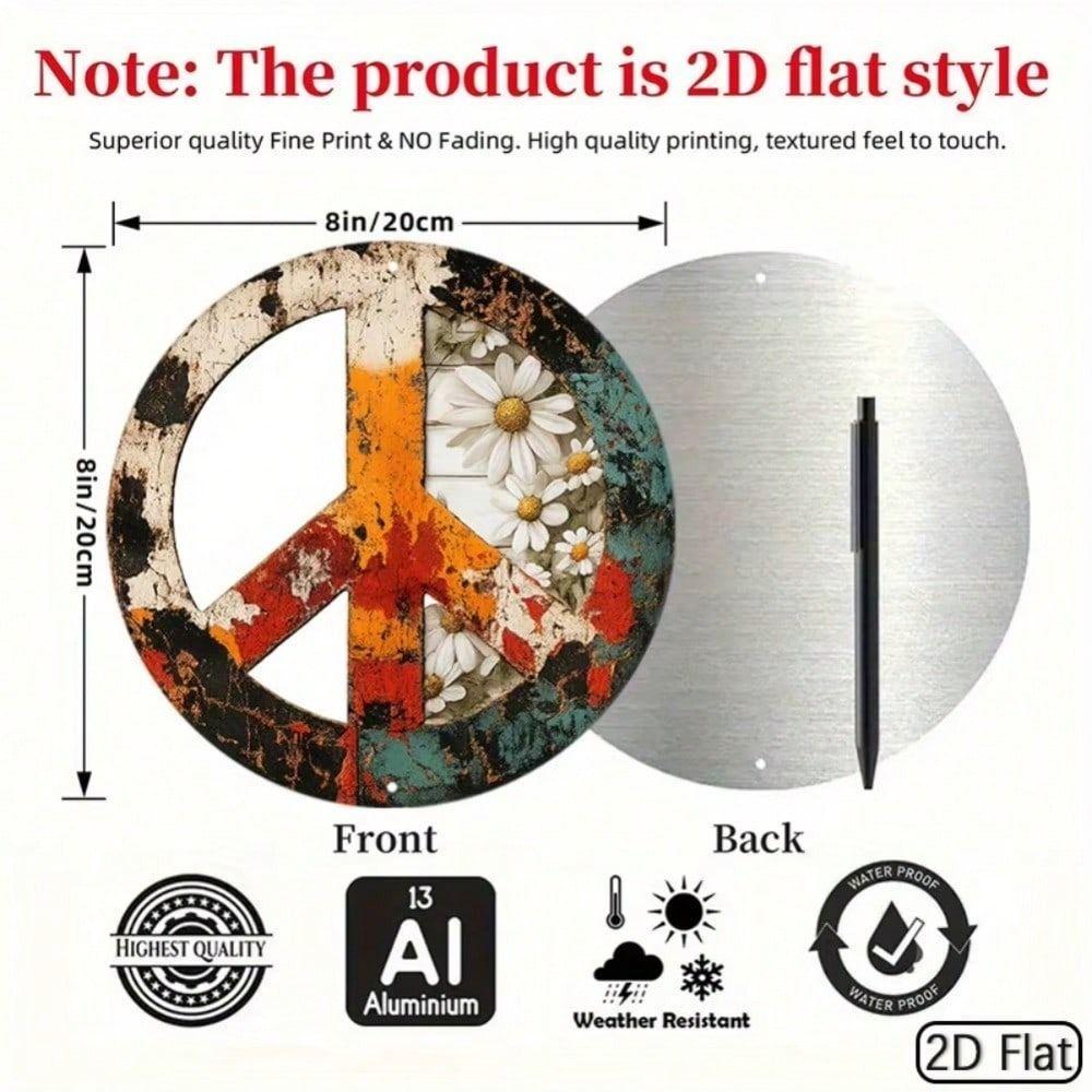 Handmade Tin Metal Art Painting Decor 20x20cm