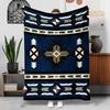Bohemian Aztec Flannel Blanket  Soft Geometric Patterns Cozy Sofa Throw for Camping Travel  Home Decor