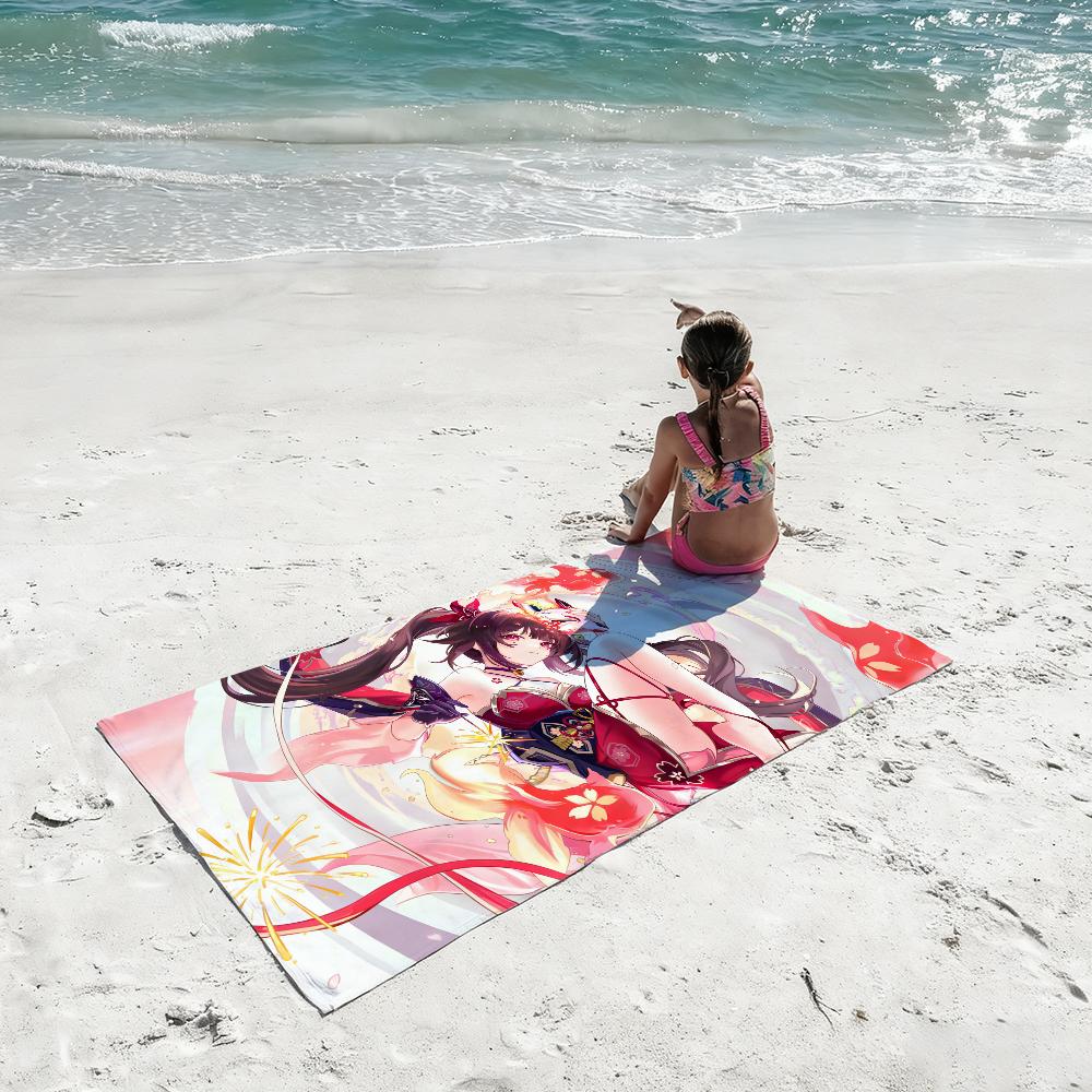 Game Honkai Star Rail Sparkle Towel Quick Dry Absorbent Beach Towel for Sports, Fitness, Swimming and Outdoor Activities