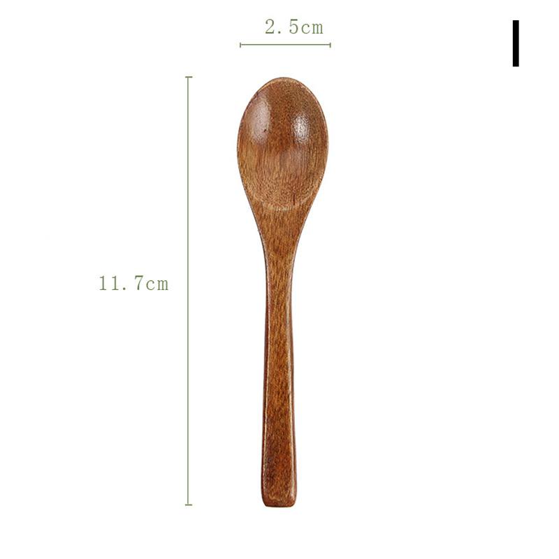 1PC High-Quality Kitchen Home Tableware Natural Wood Soup Spoon Practical Teaspoons Creative Solid