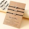 3Pcs Friend Card Bracelet European and American Creative Alloy for Sun Moon Star Circle Woven Bracelet Fashion Jewel