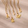 New Design Exquisite Baseball Initials - Letter Necklace Stainless Steel Chain English Pendant
