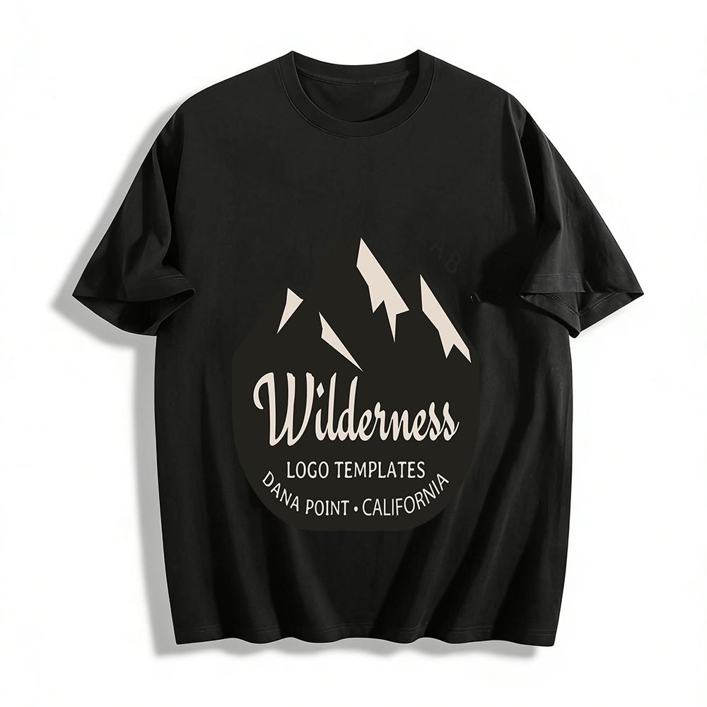 Wilderness Mountain Print Casual Tee California Retro Outdoor Top Pure cotton T-shirt XXS
