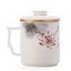 Chaxun Gold-Painted Ceramic Office Mug with Crystal Infuser