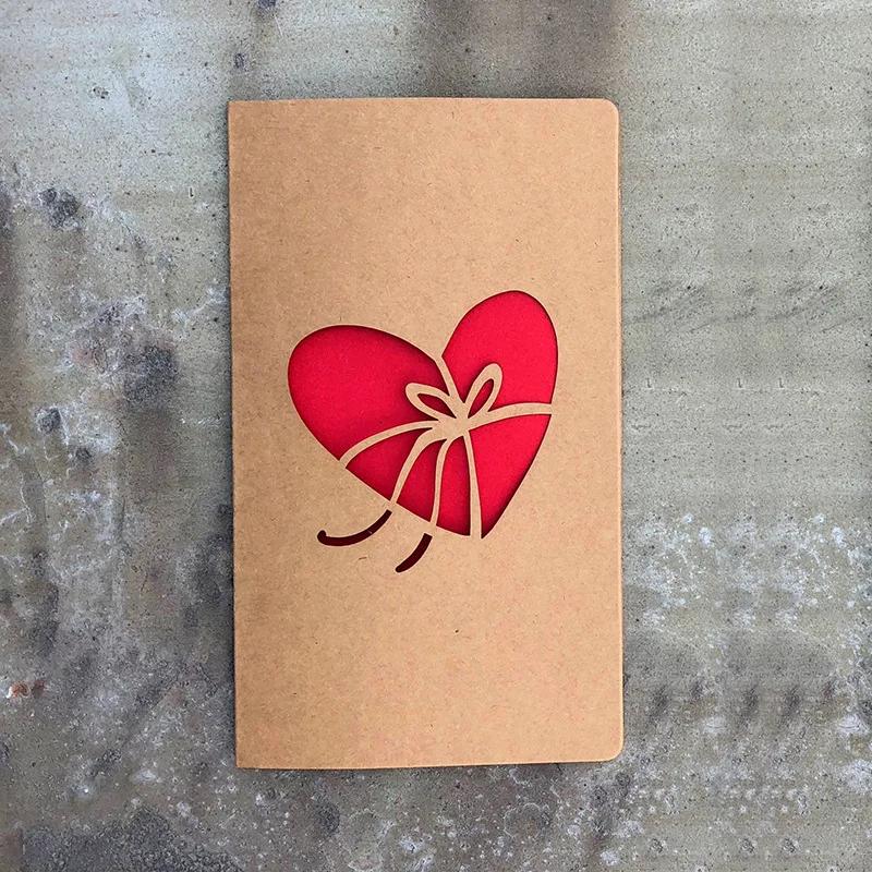 1pcs of Hollow Valentine's Day Mother's Day Greeting Card / Kraft Paper Card Holiday Cards Birthday Cards Blessing Gift Card