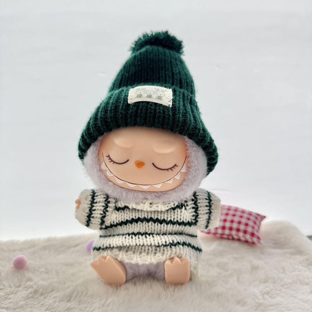 

Khaki Pants Labubu Time Doll s Clothes 17cm Plush Dolls Clothes Children Gift Style 1