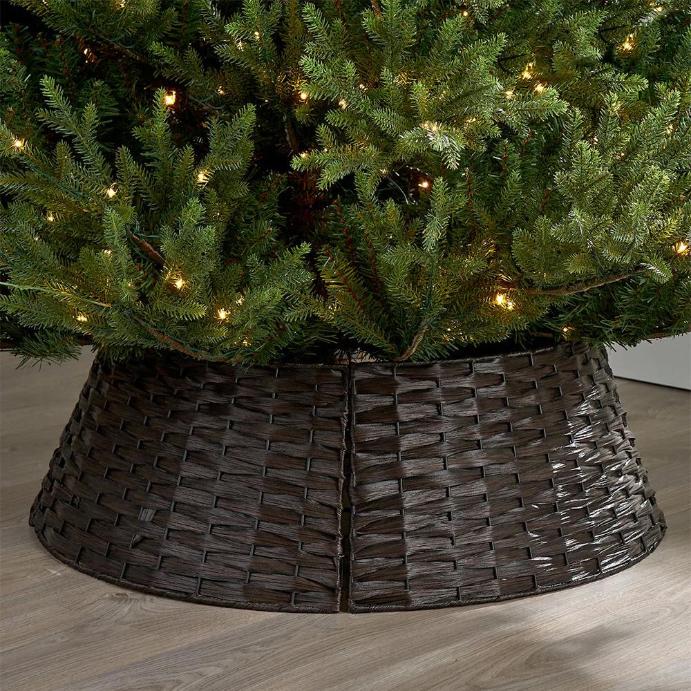 Hand-Woven White Nordic Christmas Tree Surround Fence