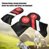 3PCS PU Leather Waterproof Thicken Lining Golf Putter Head Cover Wooden Club Headcovers AccessoryBlack