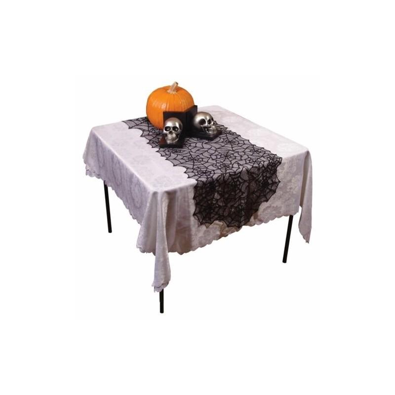 Halloween Spider Round Web Tablecloth Topper Premium Quality Classic Party Decor