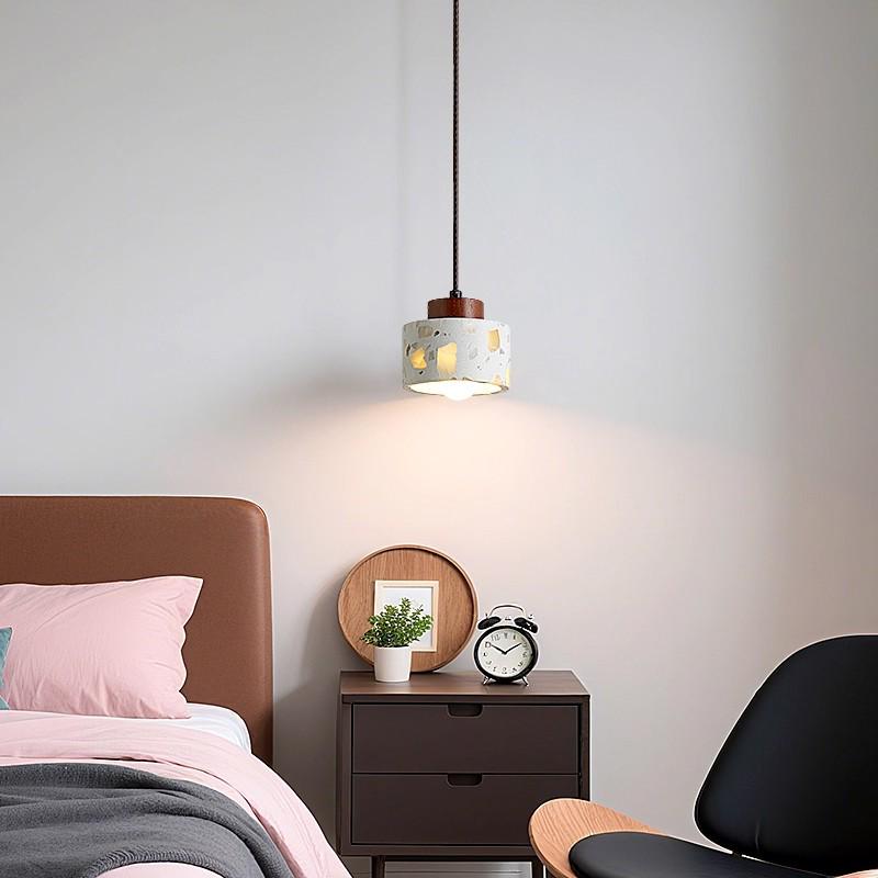 Terrazzo Creme Nachttisch-Pendelleuchte - Moderner Stil für Hauptschlafzimmer, Wohnzimmer, Bar, Treppenhaus oder Eingangsbereich.