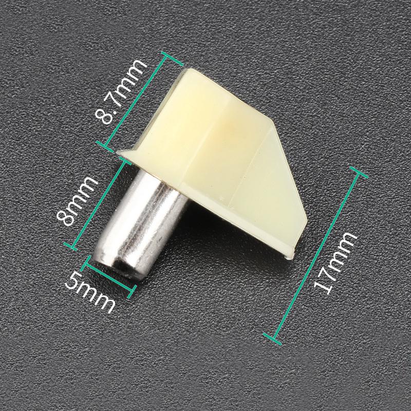 20Pcs 5mm Kitchen Cabinet Shelf Studs Pegs with Metal Pin Shelves Support Seperator Fixed Cupboard Wood Furniture Bracket Holder
