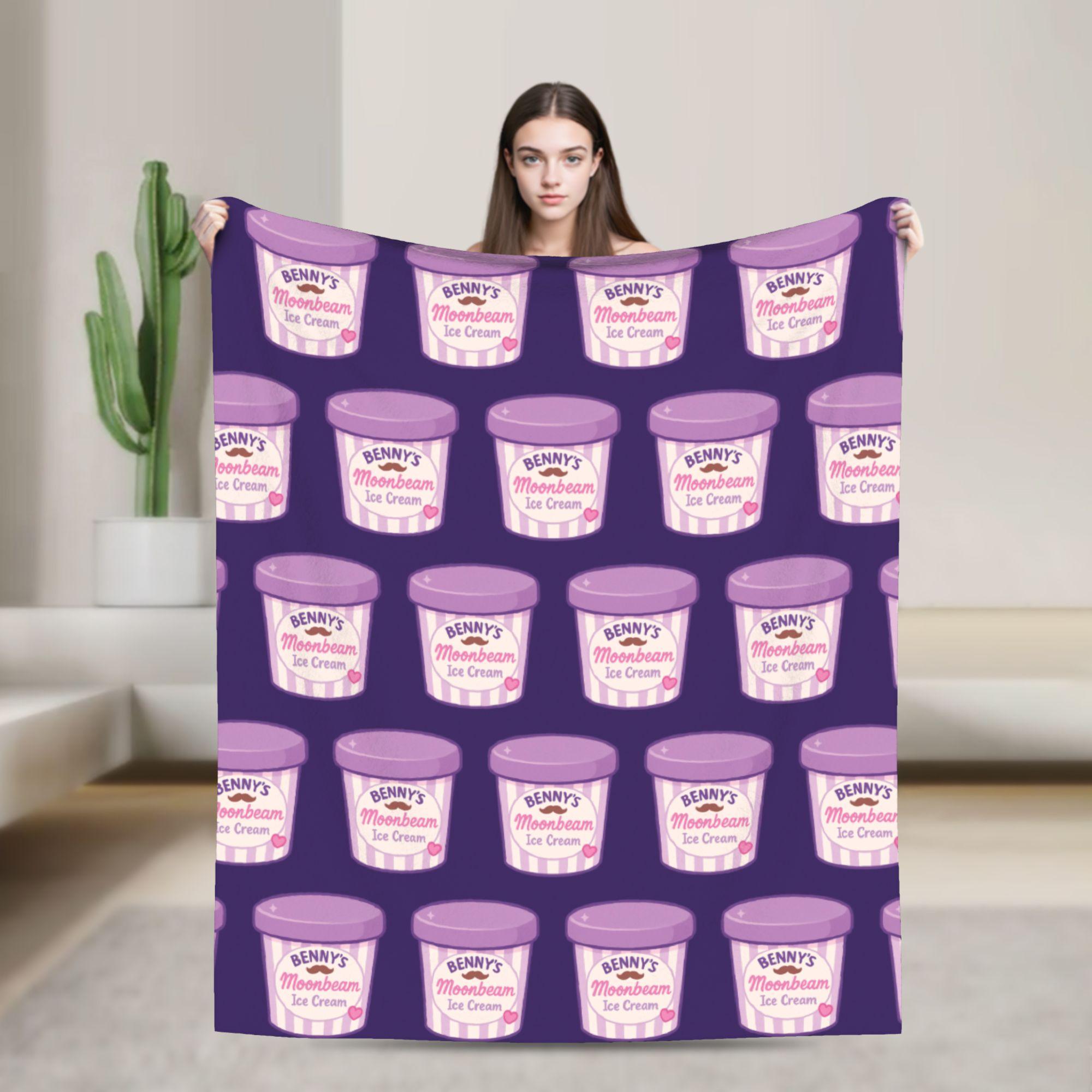 

Benson Boone Moonbeam Ice Cream Parody Blanket Fleece Super Soft Throw Blankets for Sofa Bedroom Rug Piece 75x90cm