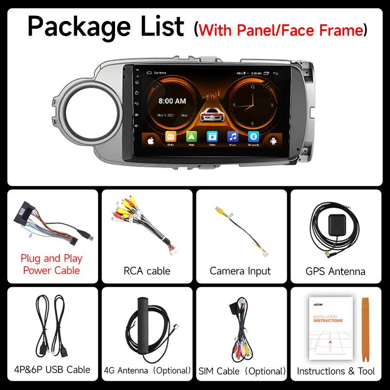 JIUYIN 9inch Android 13 Car RadioFor Toyota Yaris 2012 - 2017 Multimedia Player Android Auto Wireless Carplay GPS  2Din DVD