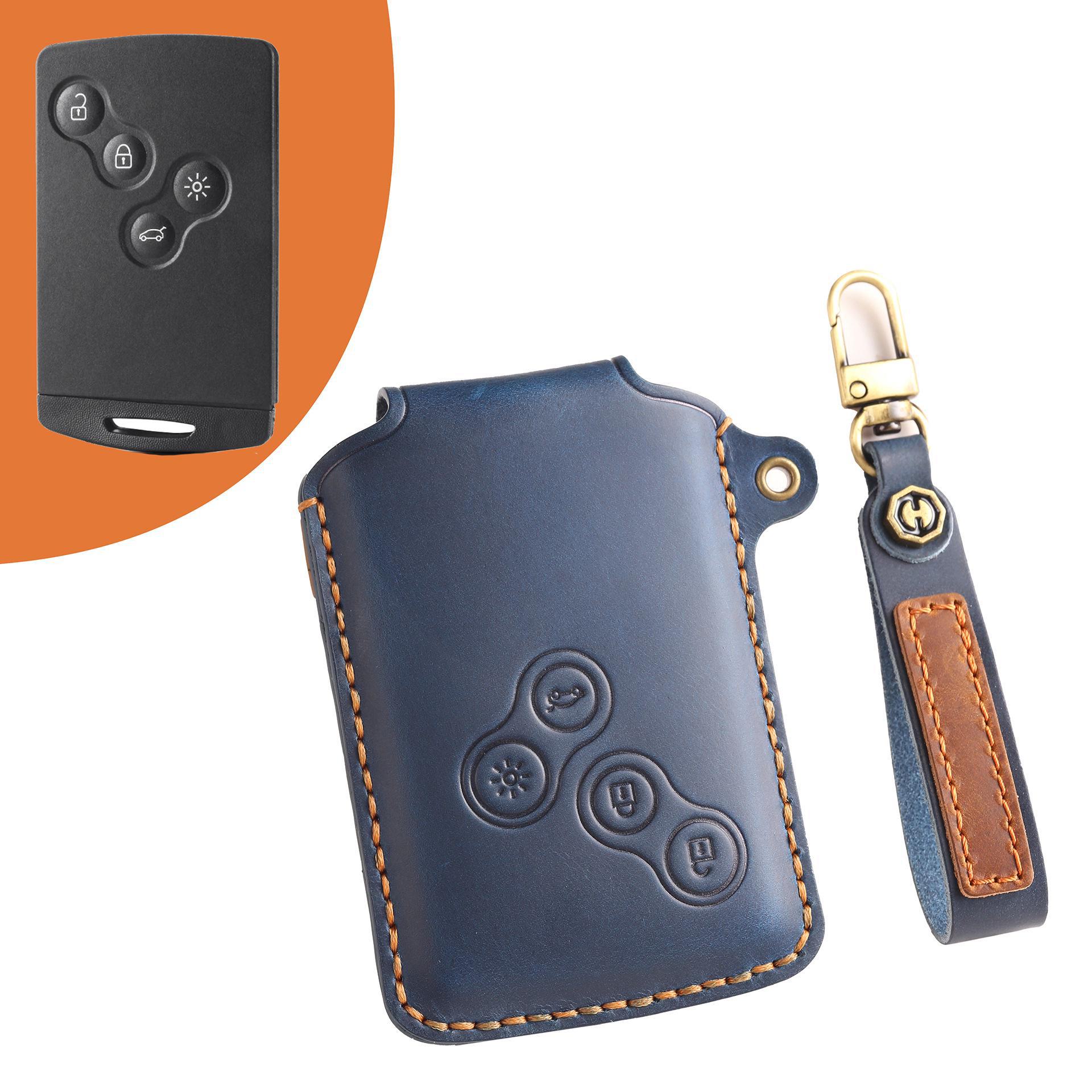 

Кожаный чехол для ключа для старой модели Dongfeng Renault Koleos и ограниченного выпуска Koleos синий