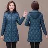 Cappotto Invernale da Donna di Media Lunghezza Slim-Fit Leggero Giacca Semplice con Cappuccio per Mamma