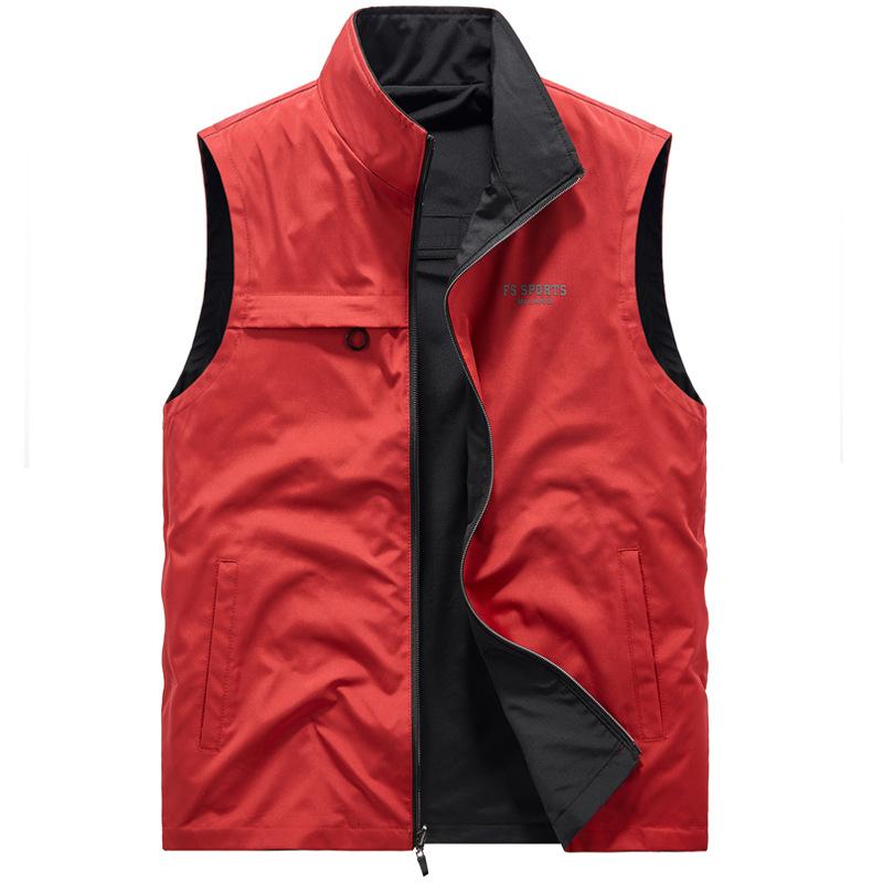 New Two-sided Vest Men's Autumn Thin Loose Large Size Outdoor Quick-drying Casual Youth Top Vest Jacket