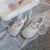 Girls Sandals Sparkling Hollowed-Out Princess Shoes for Kids 2025 Summer New Flat Shoes Mesh Toddlers Breathable Ins