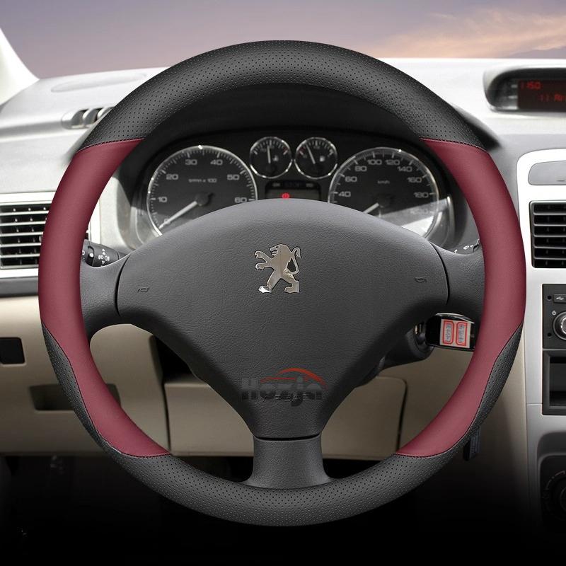 35cm 38cm Leather Car Steering Wheel Cover for Peugeot 5008 408 308 Rifter e-Expert Expert e-Traveller Landtrek Accessories