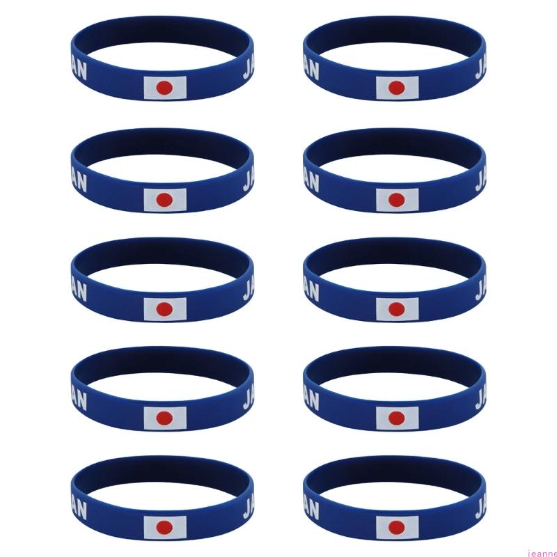10Pcs/set Soft Elastic 2026 Sports Event Fan Bracelets Showcasing International Team Color Great For Collector