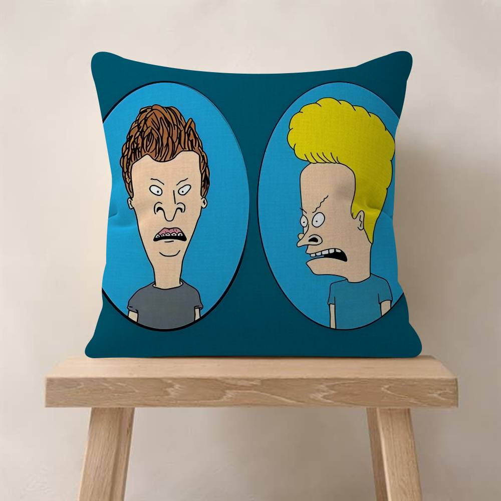 Grappige B-Beavis And BUTT-HEAD Kussenhoes Kussensloop Bekleding Bank Plaid Kussen Huisdecoratie Kussenhoes 40x40cm