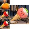 Adorable Fruit Ice Cream Plush Toy For Kids Soft Sweet Cone Doll Pillow Gift