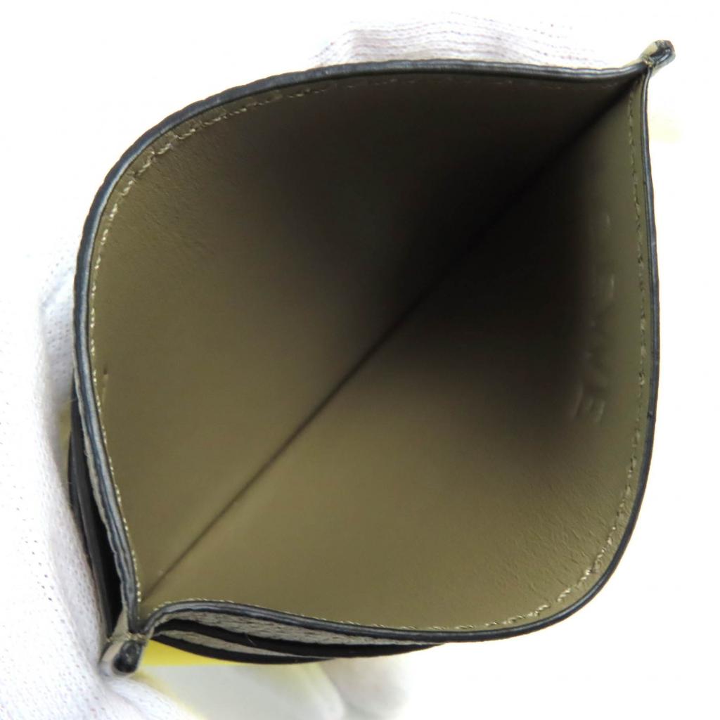 Pristine LOEWE Card Case Signature Plain Cardholder Brown yellow leather Women Used