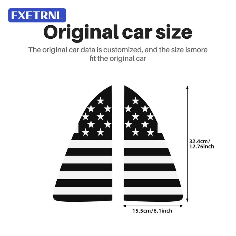 2Pcs n Flag Rear Triangular Window Sticker Decal For Volkswagen Polo 2012-2018 LHD Matte Black Car Exterior Decor Trim