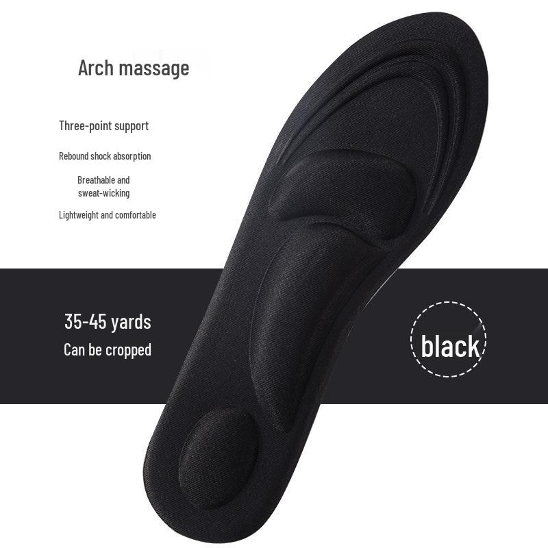 5D Non-Slip Breathable Sports Insoles for Men and Women, Shock-Absorbing, Massage Comfort, Arch Support, Ultra-Soft Sole for Military Training.