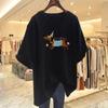 Women's Loose Fit Pure Cotton Niche Print Short Sleeve T-Shirt