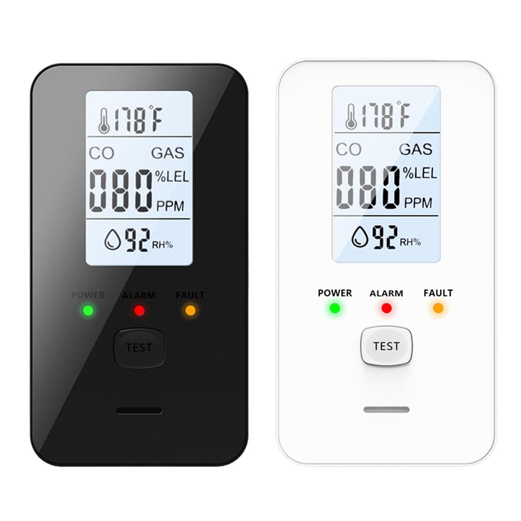 Multifunctional 4 in 1 Combustible Natural Gas Detector Plug in Home LCE Display Air Quality Monitor Natural Gas Leak Sensor for Kitchen Garage Safety