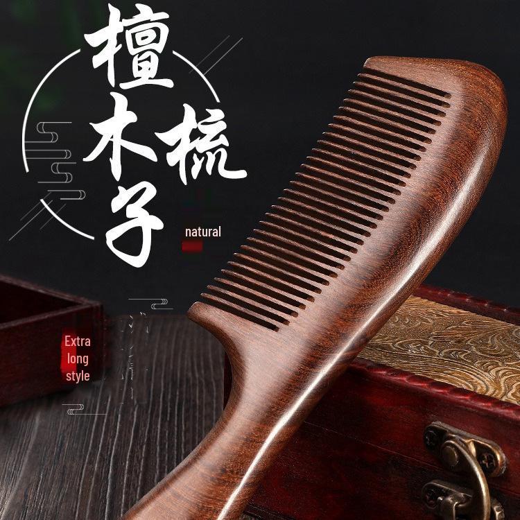 Sandalwood & Peach Wood Comb for Men's & Women's Long Hair - Home Use & Gift
