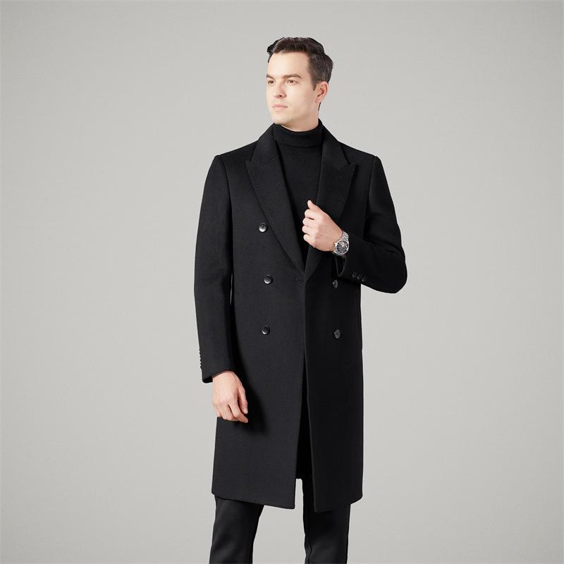 

Новые осенние и зимние мужские шерстяные пальто делового покроя, высококачественные шерстяные пальто с воротником для мужчин молодого и среднего возраста 195