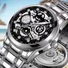 Men'S Automatic Waterproof Luminous Hollow Fashion Fake Mechanical Watch Through The Bottom