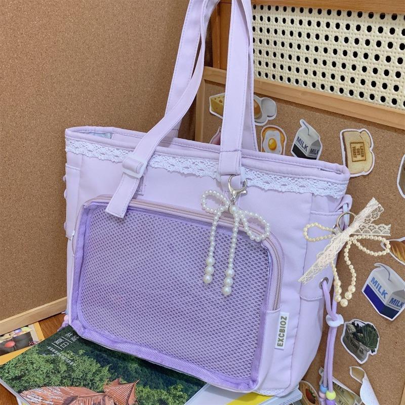 Japanese Ins New High-value, Fresh, Sweet and Transparent Pain Bag, Girl Light and Large-capacity Tote Bag
