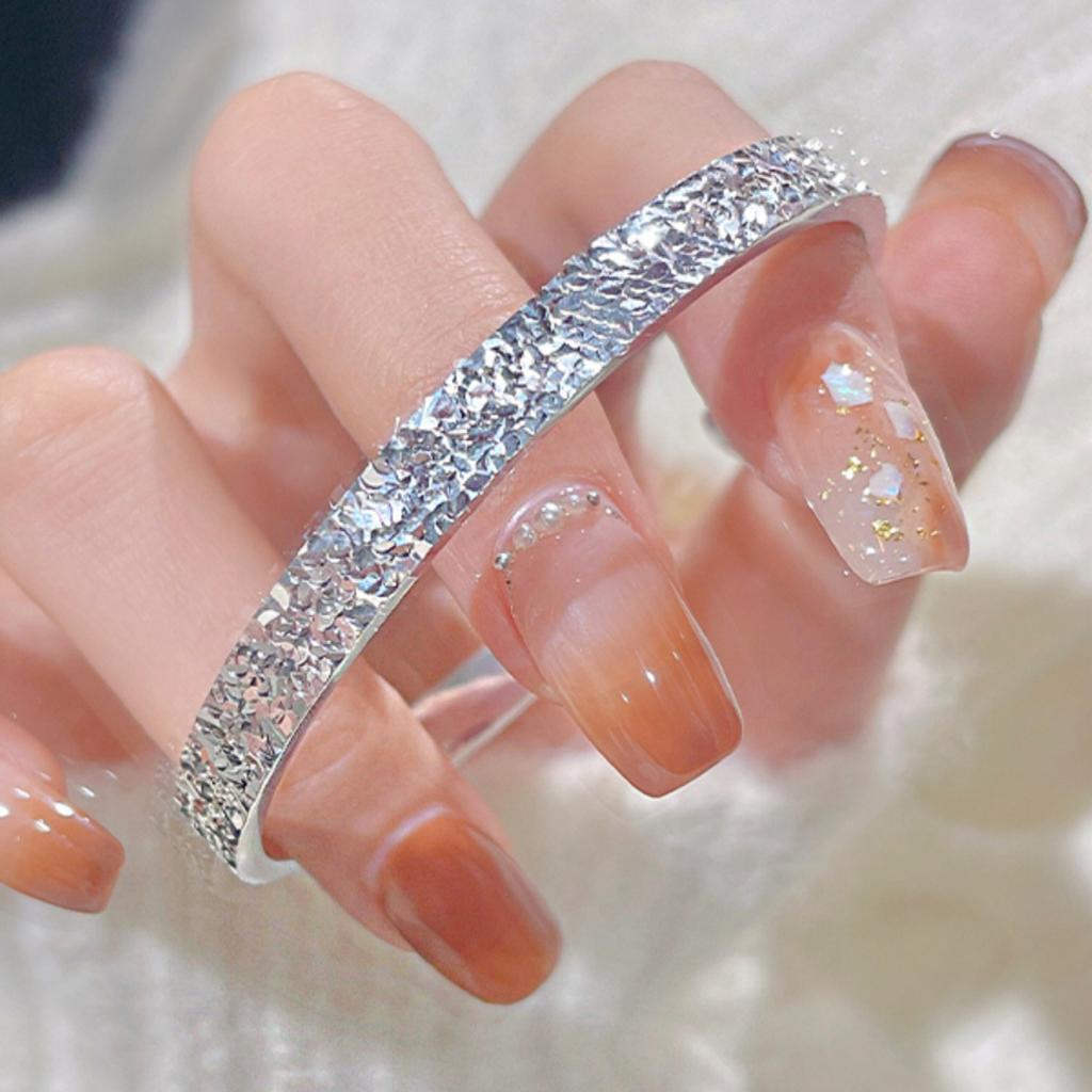 Shining Textured Ice Shredded Open Bracelet Shows Luxury and Exquisite Choice Shining Charm