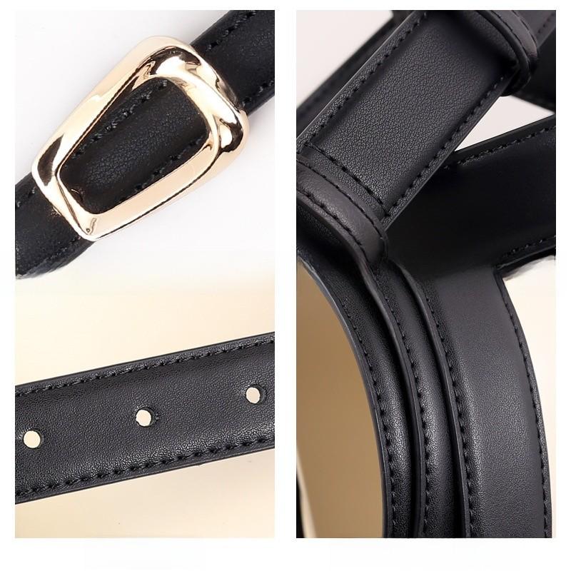 Womens Elegant Genuine Leather Waist Belt With Smooth Buckle For Casual Dresses Spring