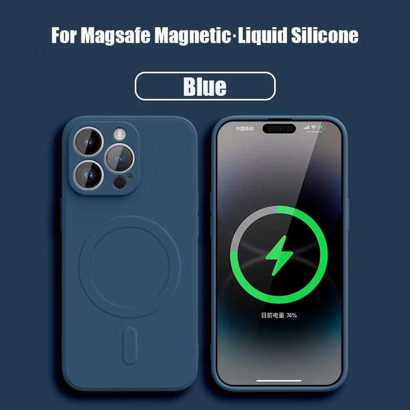 Liquid Silicone For Magsafe Phone Case For iPhone 17 16 Pro Max 15 14 Plus 13 12 Mini 11 Magnetic Wireless Charge Soft Cover
