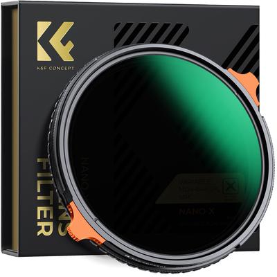 FILTRO ND CPL VARIÁVEL CONCEPT 58mm com Revestimento Nano em Ambos e Filtro Polarizado K&F, ND4-64 & Filtro, 2 em 1, Multifuncional 28 Camadas Laterais,