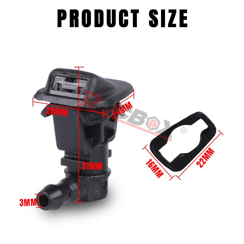 1 Pair Car Front Windshield Windscreen Wiper Washer Water Spray Jet Nozzles For Jeep Wrangler JK 2013-2017 Auto Parts 68164356AB