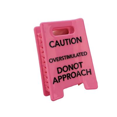 Unique Fashion Hair Clip Caution Overstimulated Warning Sign Design for Creative Daily Wear and Comfortable Use